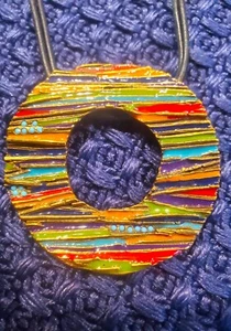 CHICO'S Gold Tone VIBRANT PENDANT on Double Black Leather Rope Necklace - Picture 1 of 3