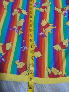 Vintage 35x44 Winnie The Pooh Comforter Baby Blanket Quilt Rainbow Handmade VTG - Picture 1 of 13