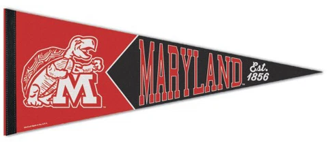 MARYLAND TERRAPINS Terps Retro-1970s-Style NCAA Premium Felt Collectors PENNANT Cover