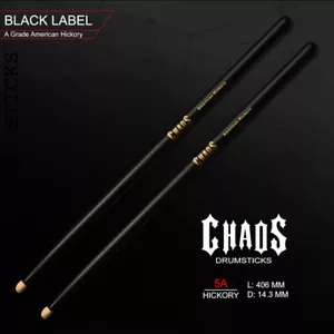DRUM STICKS CHAOS 5A BLACK & GOLD DRUMSTICKS DRUM STICKS - Picture 1 of 5