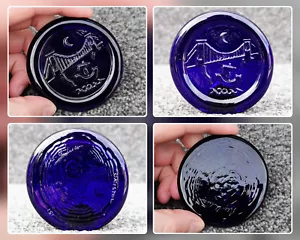 Bristol Blue Glass Coaster Cobalt Clifton Suspension Bridge Collectable - Picture 1 of 10