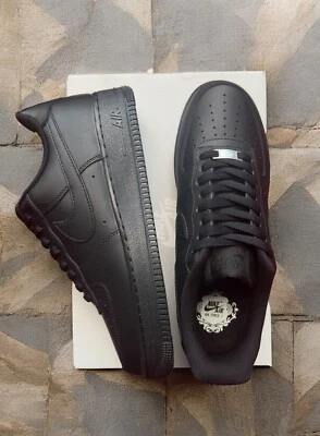 Multiple Sizes - Nike Air Force 1 '07 Low Triple Black ✅ New Year Delivery 🎄🎁
