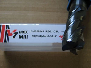 3/4"x1 1/2"LOCx4"OAL MIT 0,04R V7 4FLT Hartmetall Schaftfräser, YG-1 Aitinbeschichtung - Bild 1 von 1