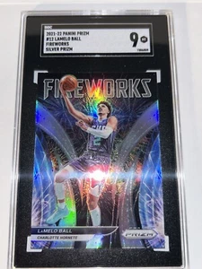 2021 Panini Prizm Fireworks Silver LaMelo Ball SGC 9 Mint Hornets - Picture 1 of 2