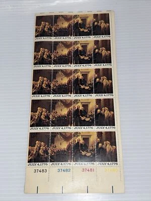 20 U.S. Stamps: July 4, 1776 Signing of Declaration of Independence 13¢ 1976 - Image 1 of 4