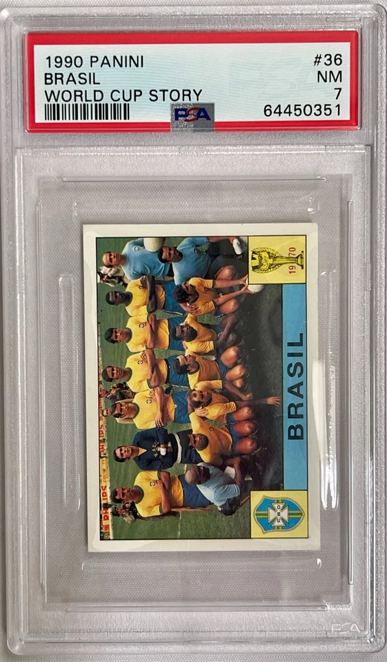 1990 Panini World Cup Story #36 Бразилия Пеле PSA NM 7 POP 1! - Изображение 1 из 2