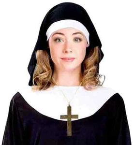 Nun Kit 2Pc Blk & Wht. Collar & Habit Character Costume Accessory OS - Picture 1 of 1
