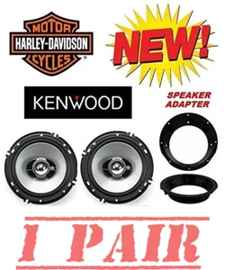 For 98-2013 Kenwood Harley Touring Speaker + 2 Motorcycle Adapter Ring PKG - Picture 1 of 4