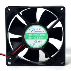 Ventilateurs de refroidissement Origina Tianxuan TX8025L12S DC 12V 0,08A 2 broches 80*80*25 mm - Photo 1/2