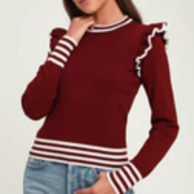 The Fifth Label Allegiance Striped Ruffle Sweater  - Image 1 of 4