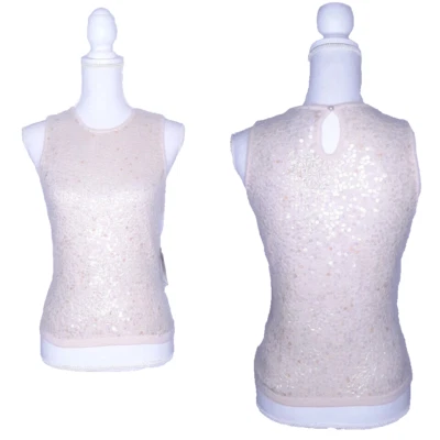 De colección. Suéter de Lana Evan Picone Corderos Lentejuelas Circa Años 90 Talla PS Nuevo Con Etiquetas Foto 1 de 4