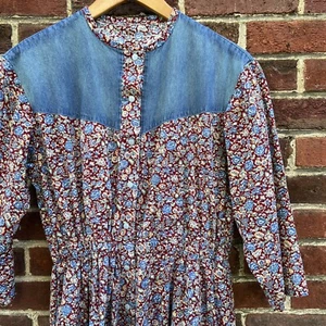 Vintage 70 80er Western Cottage Core Prärie Blumen Midi/Maxikleid Small 4/6 - Bild 1 von 11