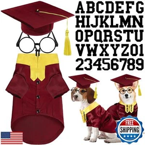 Huhumy 5 Pcs Dog Graduation Costume Set Include 2025 Pet Graduation Gown with - Picture 1 of 5