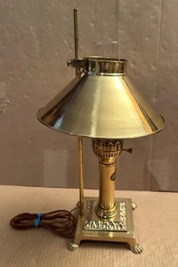 REPRO LATÓN VINTAGE. LÁMPARA DE MESA ELÉCTRICA ORIENT EXPRESS / Funcionando - Imagen 1 de 7