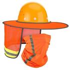 2 Pcs Sun Hard Hat Neck Protection High Visibility Full Brim Mesh Sun Orange