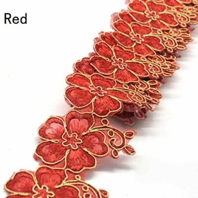 1 Yard Lace Floral Trim Edging DIY Wedding Decor Ribbon Iron Sew 4cm Width Craft - Image 1 of 4