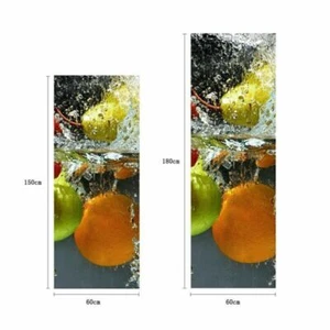 3D Door Fridge Sticker Fridge Lemond Sticker Self Adhesive Wallpaper Home Decor - Picture 1 of 26
