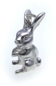 Pendant Rabbit Genuine Silver 925 Rabbit Pendant Solid Sterling Silver Unisex - Picture 1 of 1
