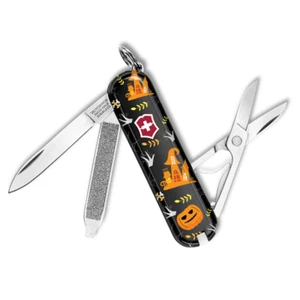Victorinox swiss army Classic SD Jack-o-lantern pumpkin Halloween LE of 50 Knife - Picture 1 of 2