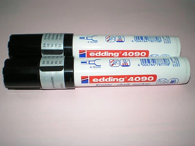 2x Edding 4090 window marker schwarz 4-15 mm Kreidemarker chalk f. Fenster NEU - Bild 1 von 3