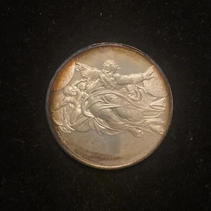 THE GENIUS OF MICHELANGELO   "Creation Of Sun And Moon” STERLING SILVER MEDAL - Picture 1 of 16