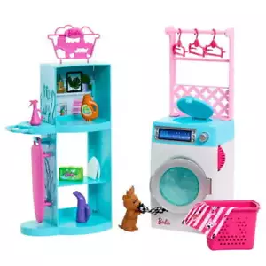 Barbie World Spinning Waschmaschine & Trockner Spielzeug Spielset mit Wäschezubehör wie - Bild 1 von 5