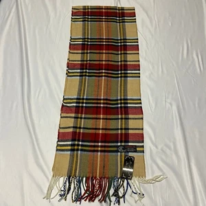 Bufanda de cachemir a cuadros beige camel negro rojo a rayas 100 % acrílico para unisex - Imagen 1 de 3