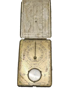 RARE Antique 1919 Ansonia Sundial Sunwatch & Compass USA Brass w Patina - Picture 1 of 5