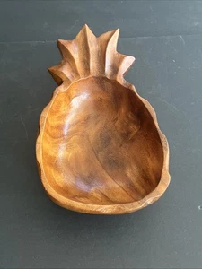 Vintage Iolani Woods Royal Hawaii Holz Ananas Schüssel Servierschale Schmuckstück 9" - Bild 1 von 8
