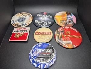 7 Beer Advertising Pins Assorted - Picture 1 of 16