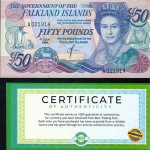 Falkland Islands (Great Britain) 50 Pounds 1990 UNC banknote Uncertified KM-16 - Picture 1 of 2