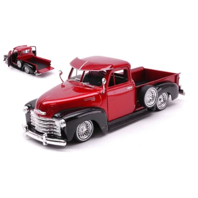 CHEVROLET 3100 PICK UP 1953 LOW RIDER METALLIC RED/BLACK 1:24 Welly Auto Stradal - Immagine 1 di 3