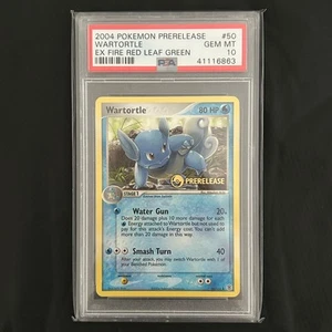 PSA 10 GEM MT PRERELEASE WARTORTLE 50/112 FIRE RED LEAF GREEN - Picture 1 of 2