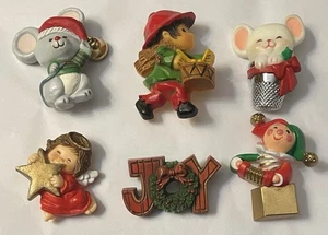 Konvolut 6 Vintage 70er 80er Jahre Hallmark Karten inkl. Weihnachten Feiertag Pins Broschen - Bild 1 von 9