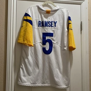 Nike NFL Football Jersey Large #5 Ramsey Los Angeles Rams Jersey  Super Bowl - Picture 1 of 7