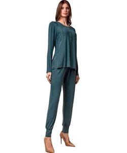 Pigiama donna in viscosa pesante e pizzo Lormar Manhattan MAN653839 - Picture 1 of 2