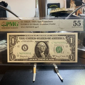 ๐ 1963A $1 FRN - PMG 55 About Uncirculated EPQ - Picture 1 of 2