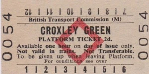 British Railways BTC Red Diamond Platform Ticket CROXLEY GREEN 0054 - Picture 1 of 1