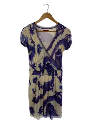 VIVIENNE TAM Power Net Dragon Print Short Sleeve Dress, Size 0, Nylon, CRM, 015- - Image 1 of 4