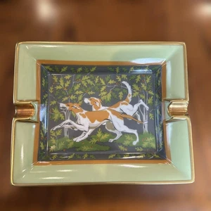 Hermes Paris Cenicero Patrón Perro Baratija Plato Porcelana Bandeja Cambiar RARO - Imagen 1 de 13