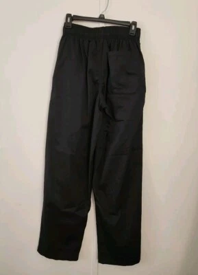 Chef Works  Chefs Cooks Black Elastic Uniform Pants W Zipper Size S. 2 Pair - Image 1 of 4