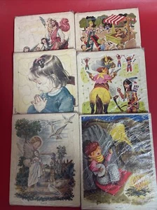 Vintage Playskool Golden Press Children's Cardboard Jigsaw Puzzles Lot 6 - Picture 1 of 10