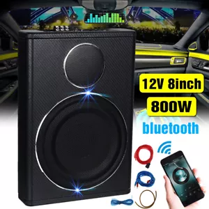 8'' Car Under-Seat 800W Subwoofer Amplifier Speaker Audio Sub Woofer Slim Box - Picture 1 of 15