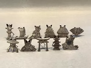 11 Piece Set of Sterling Silver Uyeda Place Card Holders - Picture 1 of 11