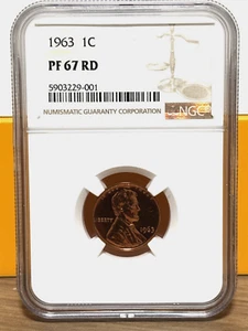 1963 Lincoln Cent - Penny Red NGC PF 67 RD - Picture 1 of 1