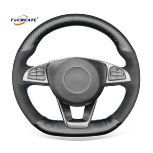 Suede Carbon Fiber Steering Wheel Cover for Benz W205 C117 X156 C218 #TAXH - Bild 1 von 12