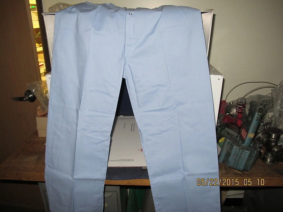 NAVY Medical Light Blue Broadcloth Elastic Waist Pajama Pants Large 29 1/2" [C3] - Image 1 of 4