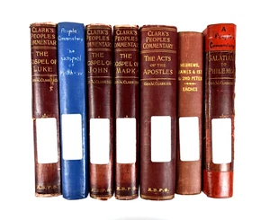 CLARK'S PEOPLES COMMENTARY 7 Volumes ex-libris Antique Books Rare 1890s up - Bild 1 von 24