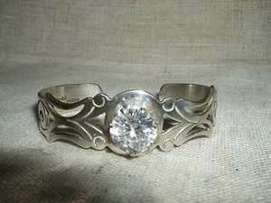 BRACCIALE BRACELET RIGIDO SCHIAVA ZIRCONE CUBICO DIAMANTE ARGENTO 925 MESSICO - Picture 1 of 8