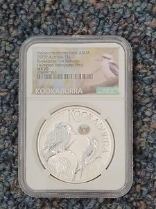 2023 Kookaburra 1oz Silbermünze Honeyeater Privy Melbourne Money Expo MS70 ANDA - Bild 1 von 2